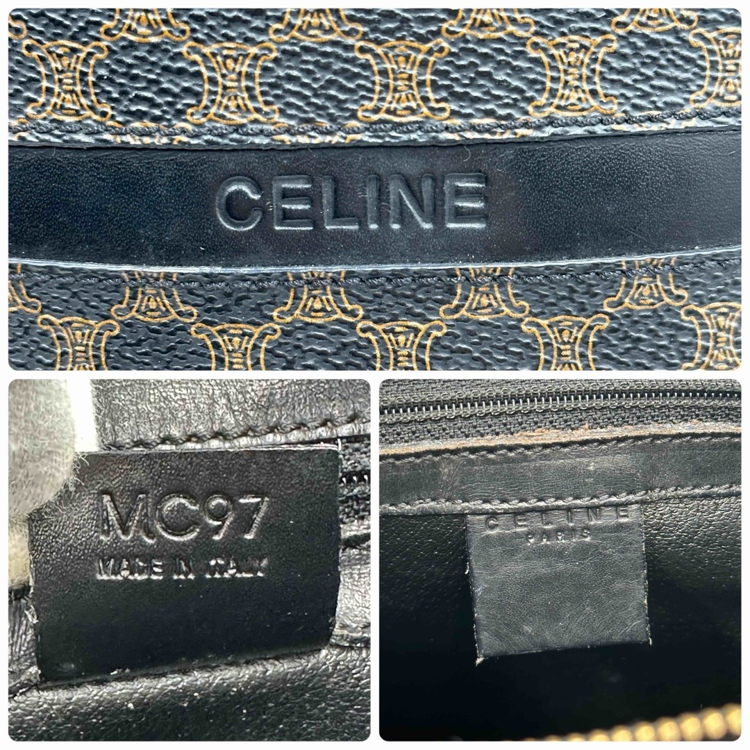 CELINE マカダム柄 ショルダーバッグ ハンドバッグ 肩掛け レザー