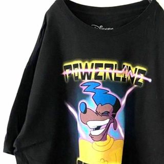 ディズニー(Disney)のディズニー POWER LINE TOUR Tシャツ 2XL ブラック黒古着(Tシャツ/カットソー(半袖/袖なし))