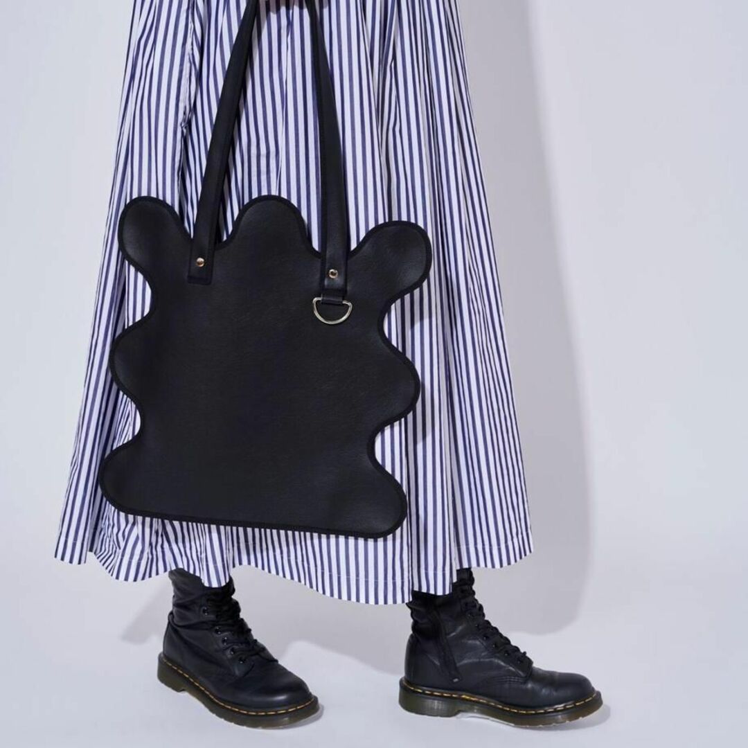 新品 ノリ エノモト wave tote bag / black leather