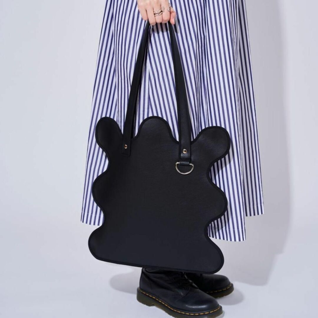 新品 ノリ エノモト wave tote bag / black leather