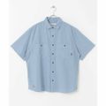 【SAX】【M】POLeR EMB CHAMBRAY SHORT-SLEEVE SHIRTS