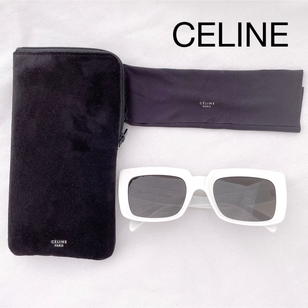 CELINE セリーヌ フルリム スクエア サングラス メガネ 眼鏡 美品