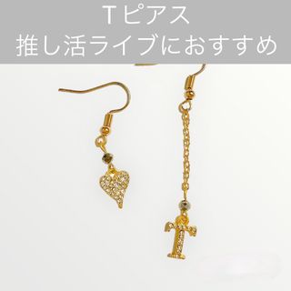 51 T ピアス アルファベット イニシャル アクセサリー(ピアス)