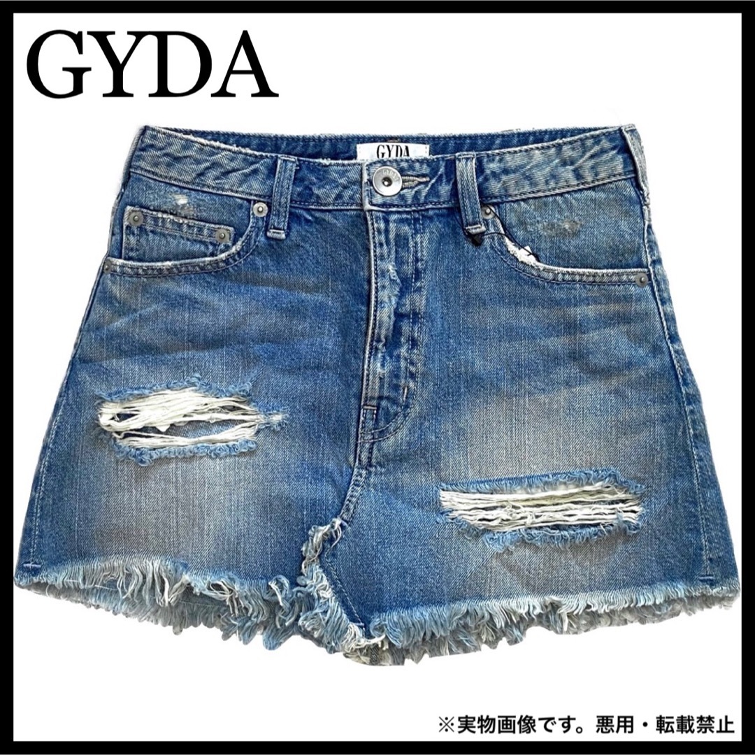 GYDA(ジェイダ)のGYDA ダメージ デニム ショートパンツ ミニスカート ショーパン レディースのパンツ(ショートパンツ)の商品写真