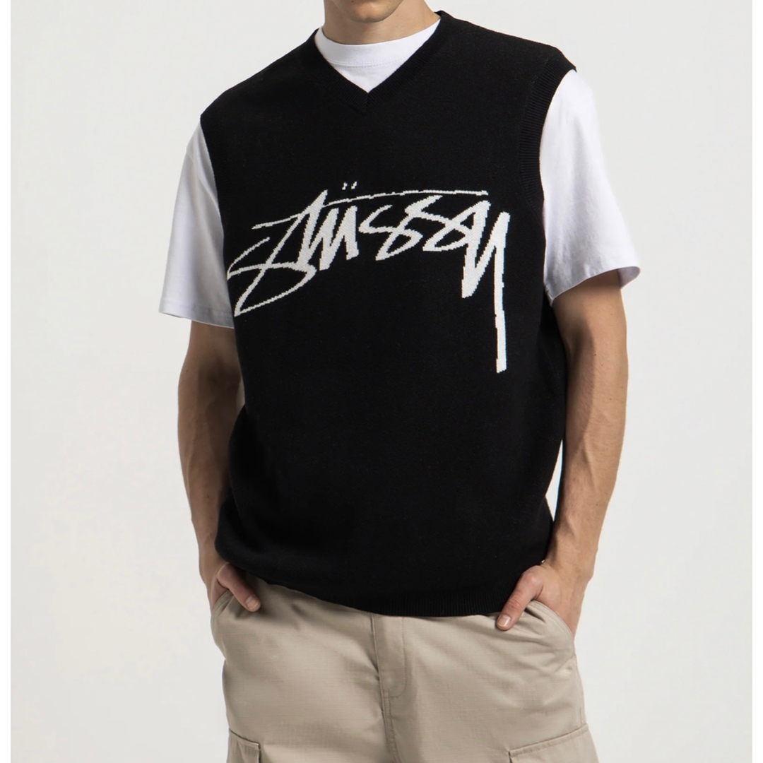 STUSSY コットンニットベスト M