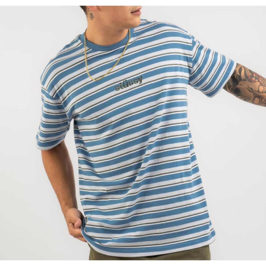 STUSSY stripe cotton shirt