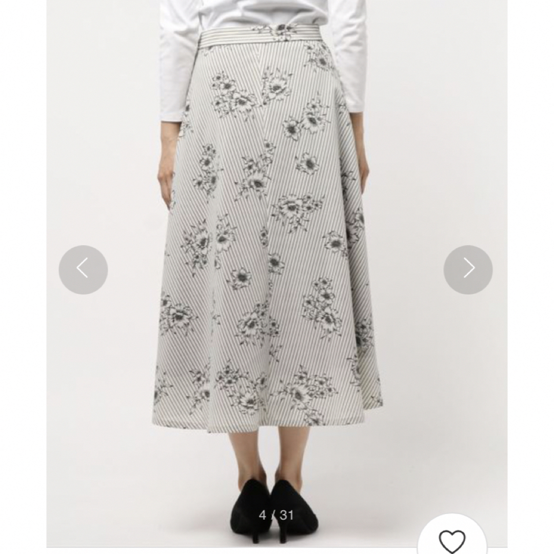 【新品未使用】IENA  ストライプフラワースカート