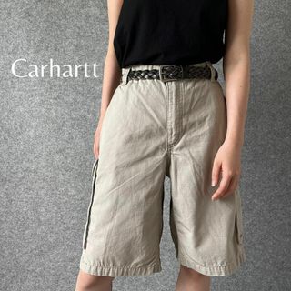 カーハート(carhartt)の【カーハート】リップストップ ワイド カーゴショーツ ハーフパンツ 白系 W38(ショートパンツ)