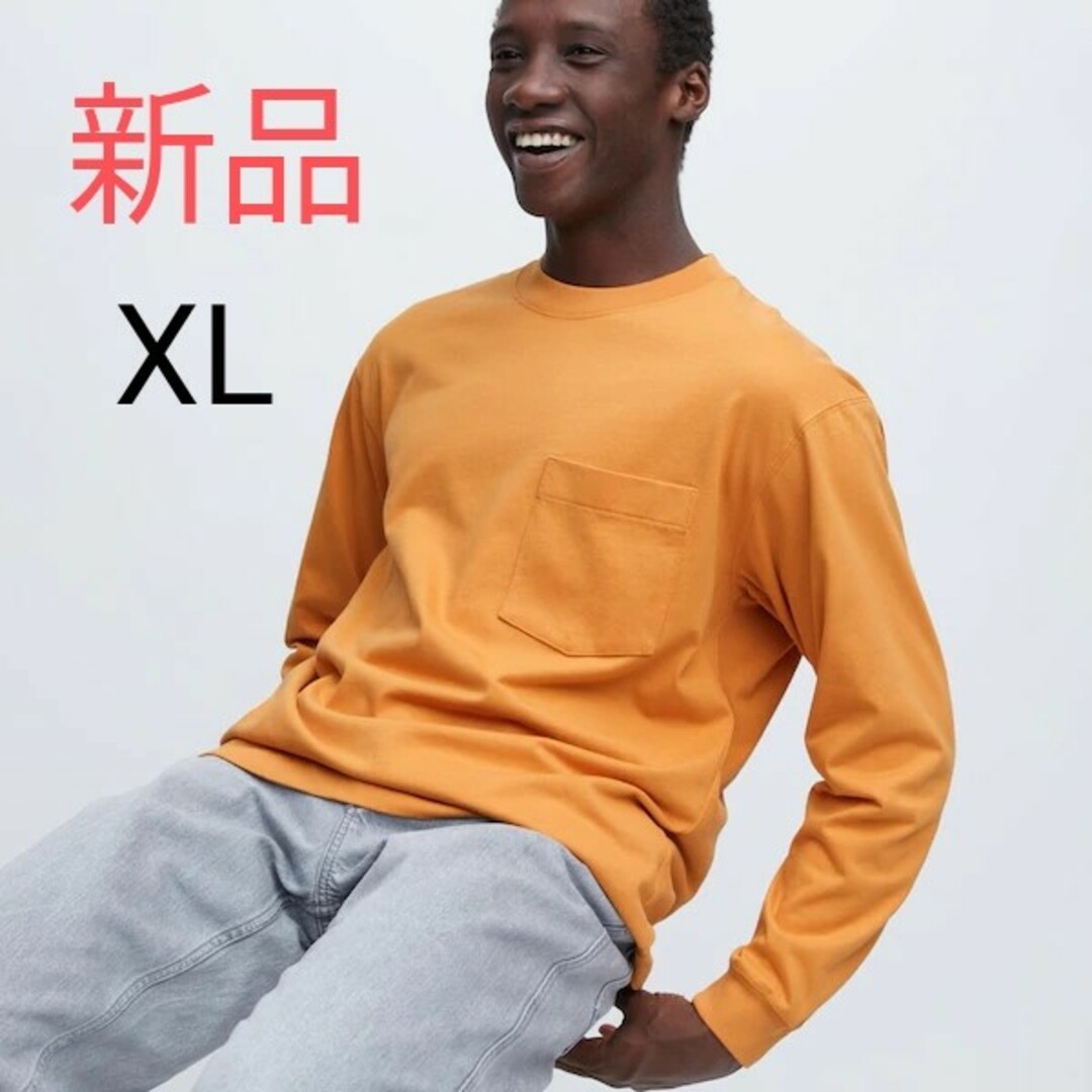 UNIQLO(ユニクロ)の新品★人気カラー　ウォッシュコットンクルーネックTシャツ（長袖）ロングtシャツ メンズのトップス(Tシャツ/カットソー(七分/長袖))の商品写真