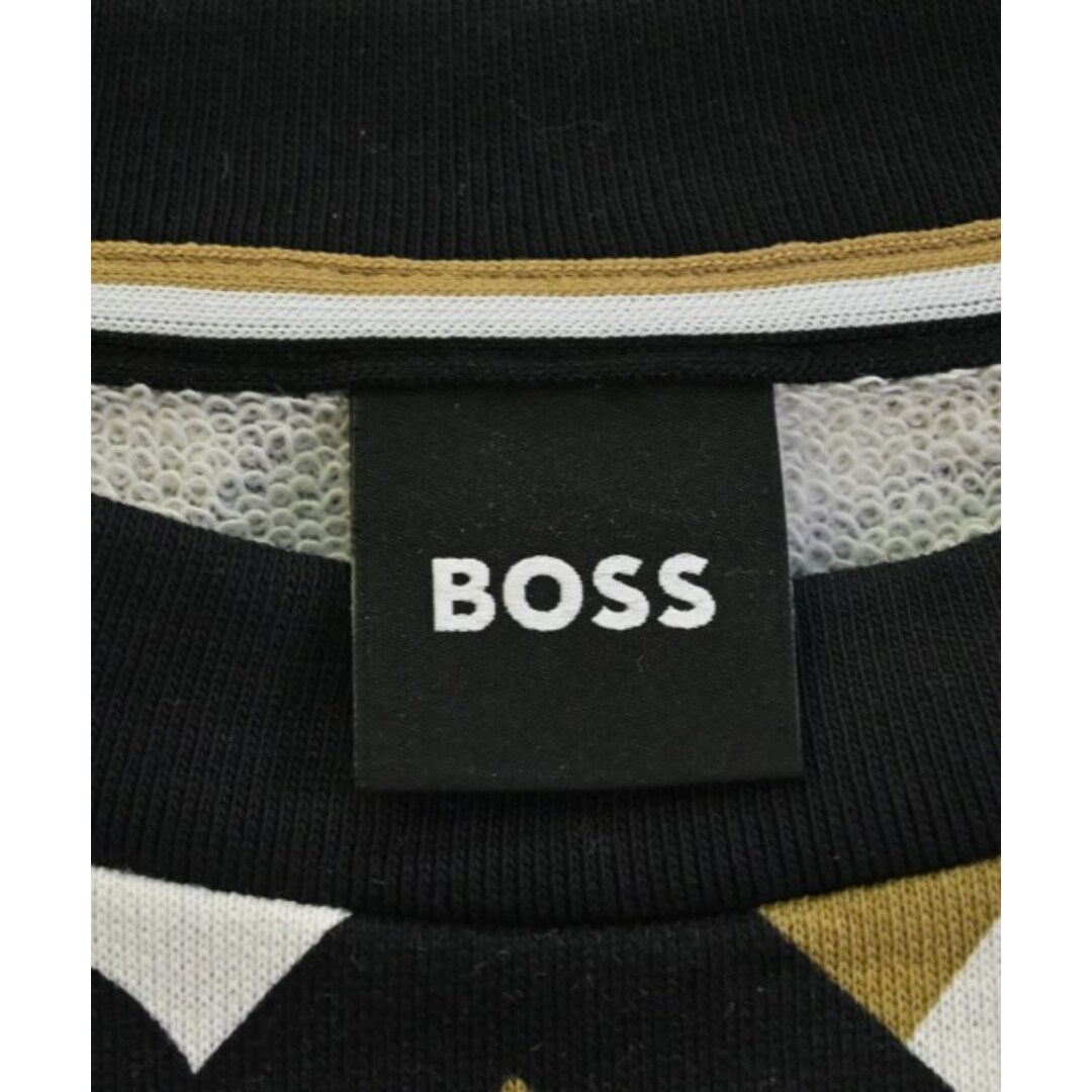 HUGO BOSS ヒューゴボス スウェット XL 黒x白xベージュ(総柄)