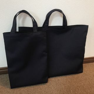 レッスンバッグ　上履き入れ　濃紺　無地　お受験　セット(バッグ/レッスンバッグ)