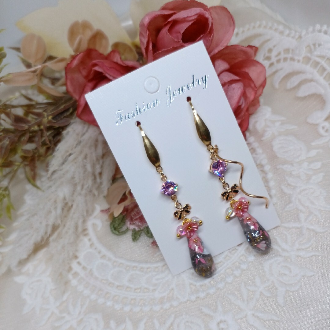 【86%OFF!】 特価!チェコビーズ ドロップ シズク ピアス イヤリング