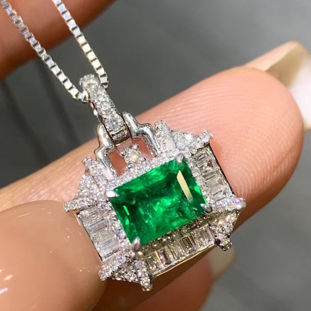 天然 エメラルド  ダイヤ  ネックレス1ct k18 ¥