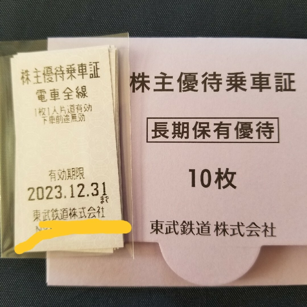 東武鉄道株主優待乗車証　10枚