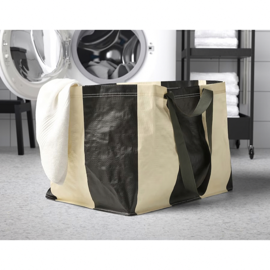 IKEA(イケア)のIKEA セックシェラ　キャリーバッグ　水玉模様/ストライプ　2個セット　新品 レディースのバッグ(エコバッグ)の商品写真