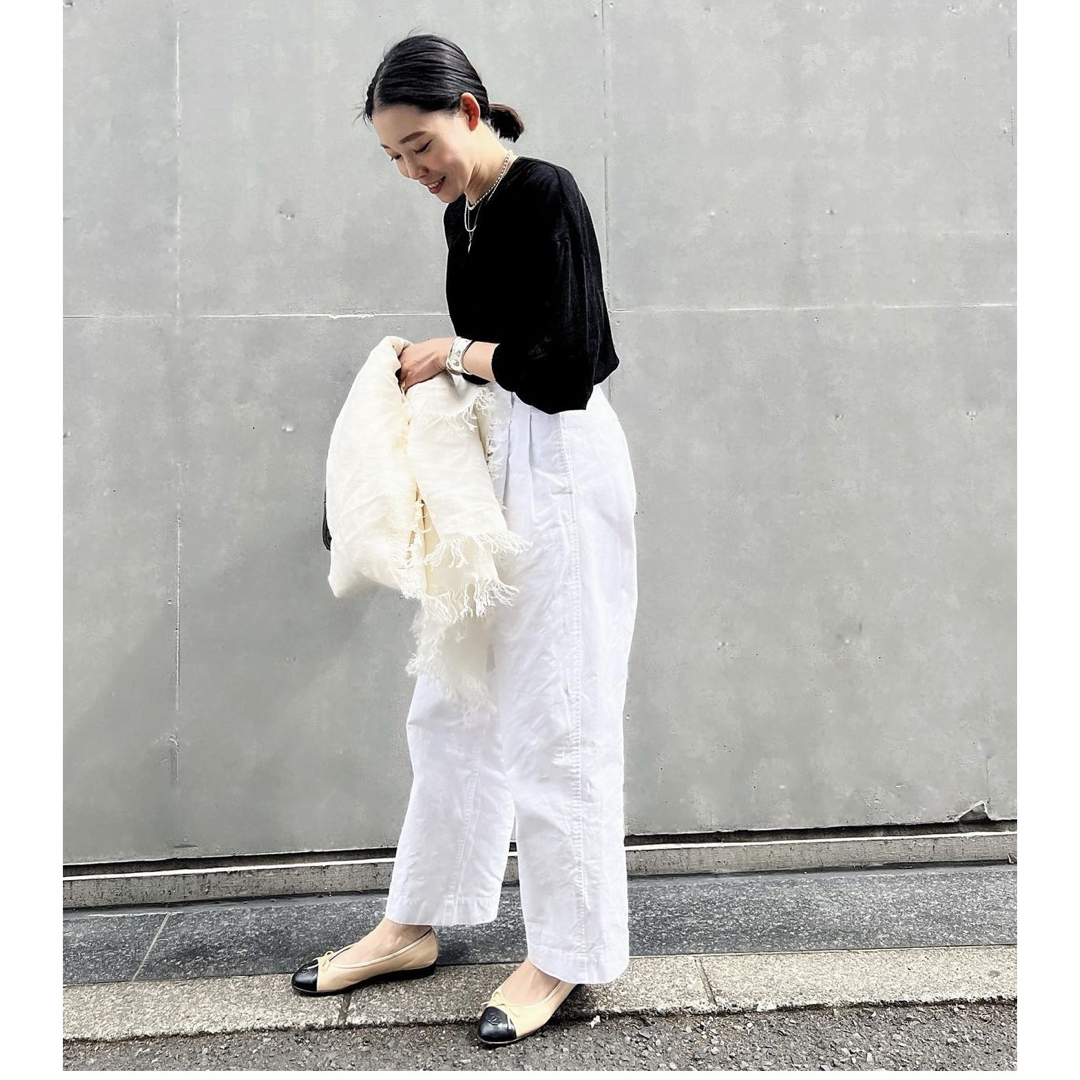 購入 時期 ロエフ LOEFF コットンツイル 2タックパンツ サイズ00