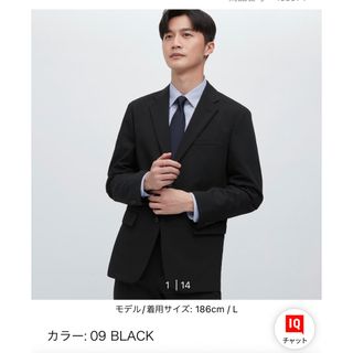 ユニクロ(UNIQLO)のユニクロ　感動ジャケット　ネイビー　ウールライク(テーラードジャケット)