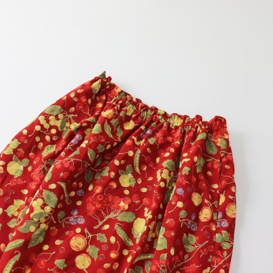 KANEKO ISAO(カネコイサオ)のWONDERFUL WORLD ワンダフルワールド チェリープリント イージーロングスカート /レッド 赤【2400013374262】 レディースのスカート(ロングスカート)の商品写真