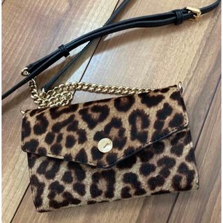 マイケルコース(Michael Kors)の値下げ❤️MICHAELKORS チェーンウォレット ヒョウ柄　ハラコ(ショルダーバッグ)