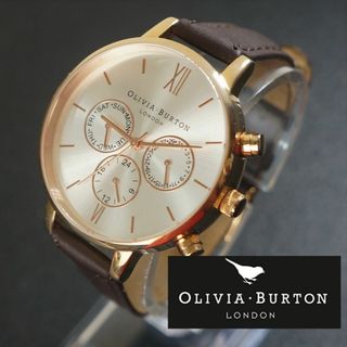 オリビアバートン(OLIVIA BURTON)の【稼働品】OLIVIA BURTON　デイデイト 　電池交換済　新品ベルト(腕時計)