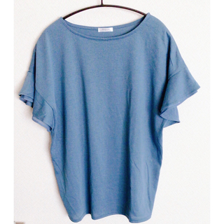 ハニーズ(HONEYS)のハニーズ　フリル袖Tシャツ　L Lサイズ　ダークブルー(Tシャツ(半袖/袖なし))