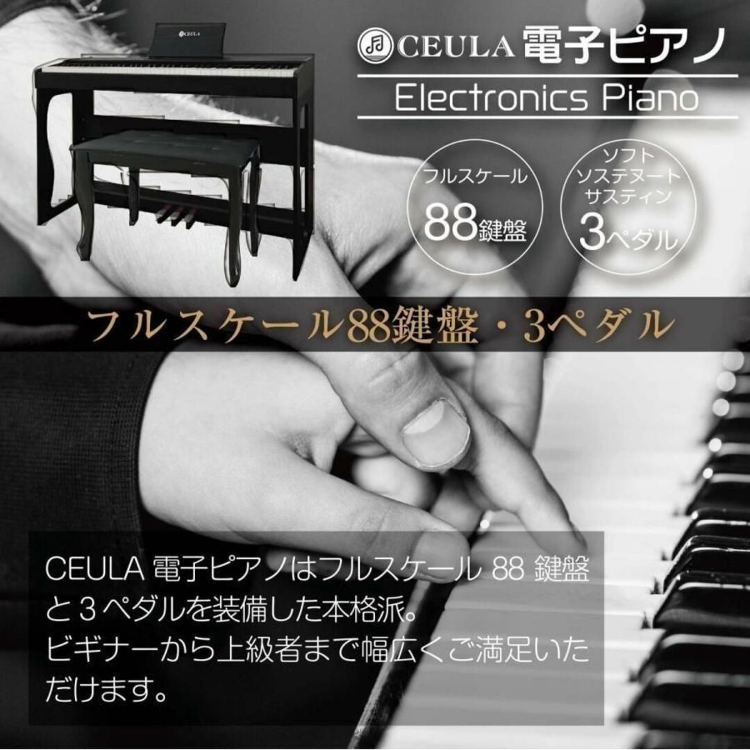 電子ピアノ 88鍵 MIDI Bluetooth機能 3本ペダル 1236