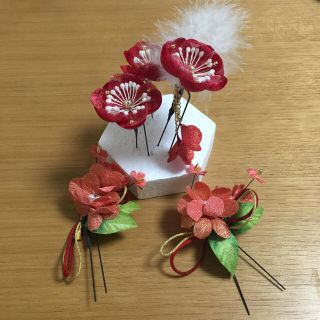 和風 お花の髪飾り 5点セット ヘアピン 着物 振袖(和装小物)