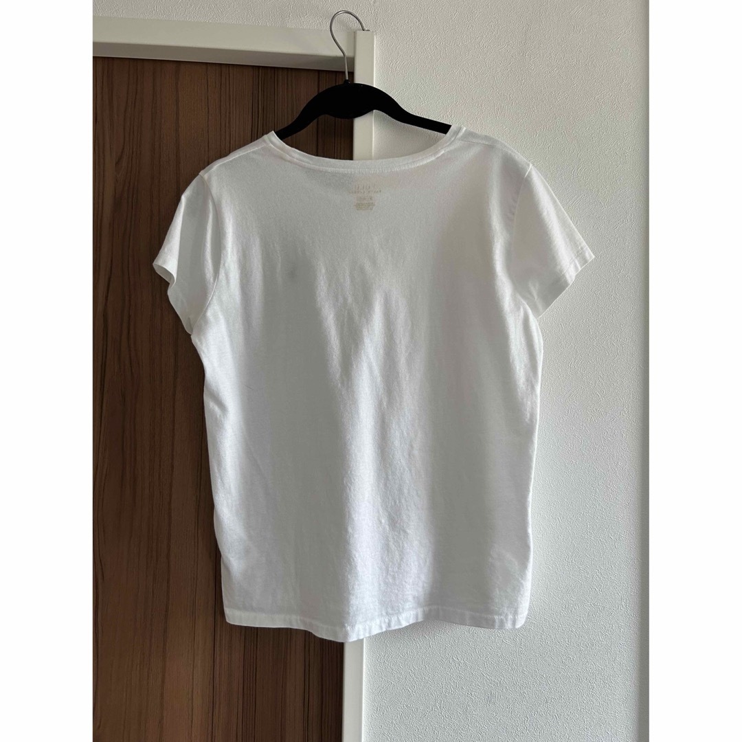 POLO RALPH LAUREN(ポロラルフローレン)のダメージありです　最終値下げ　ラルフローレン　白Tシャツ　レディースM レディースのトップス(Tシャツ(半袖/袖なし))の商品写真