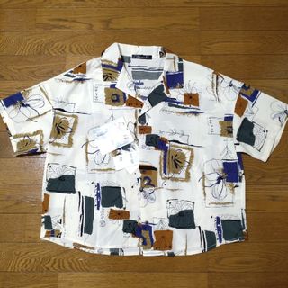 シマムラ(しまむら)のアートガラカイキンシャツ オープンカラーシャツ(シャツ/ブラウス(半袖/袖なし))