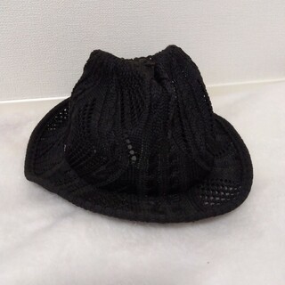 【未使用】INGNIレースハット帽子（ブラック　黒）(ハット)