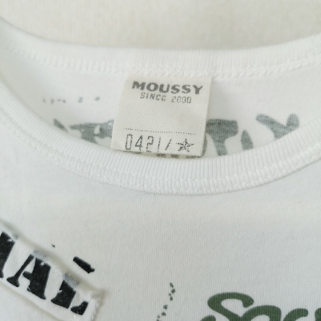 moussy(マウジー)のmoussy マウジー 半袖Tシャツ ロゴ入り 白 ホワイト レディースのトップス(Tシャツ(半袖/袖なし))の商品写真