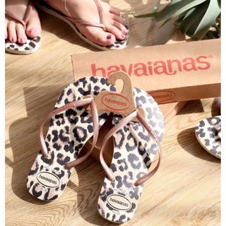 ハワイアナス(havaianas)のハワイアナス　レオパード　サンダル　35 36 ピンク(ビーチサンダル)