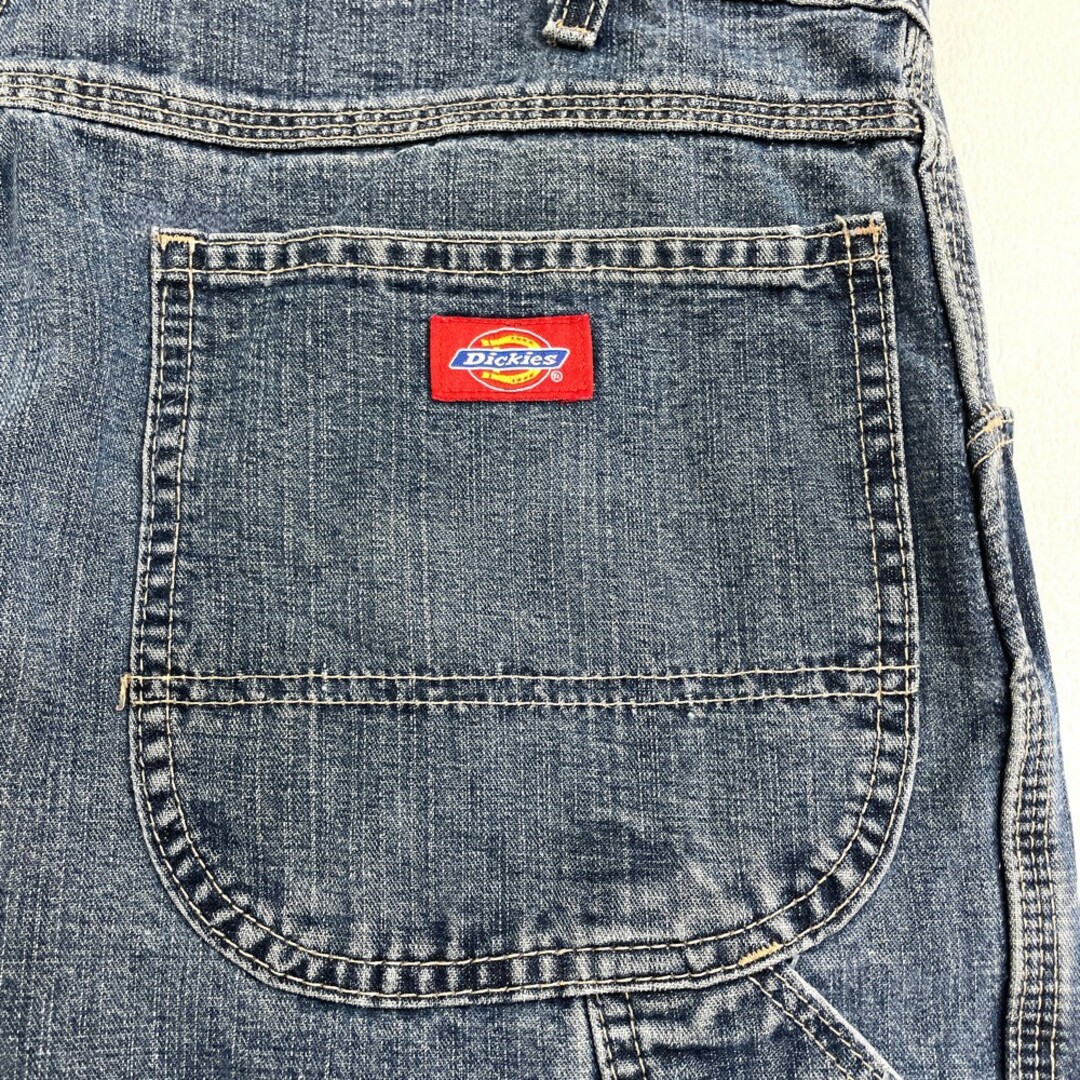 Dickies(ディッキーズ)のUS古着 ディッキーズ Dickies デニム ペインター ショートパンツ ひざ下 サイズ：W35 インディゴ  【中古】 メンズのスーツ(スラックス/スーツパンツ)の商品写真