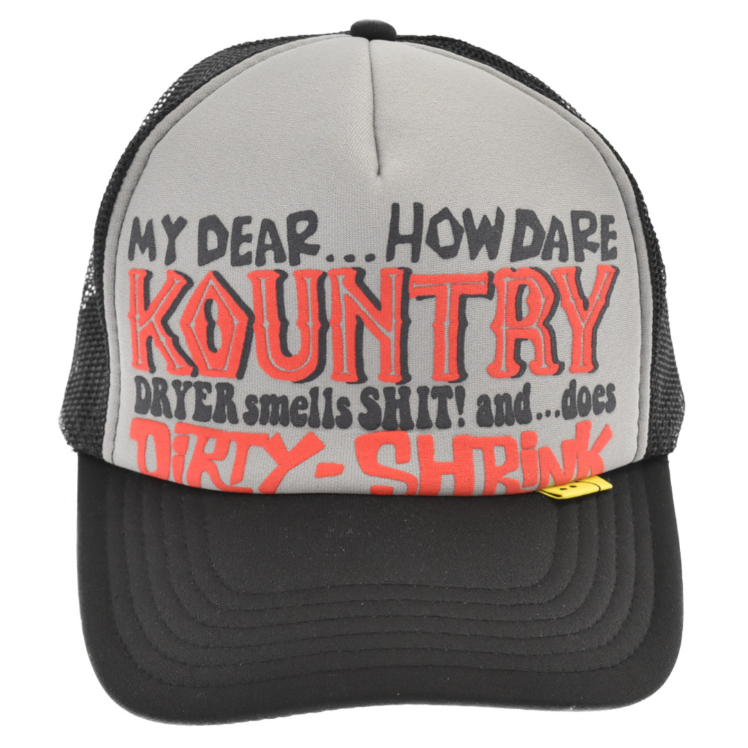 KAPITAL キャピタル KOUNTRY DIRTY SHRINK KR2304XH30 ロゴプリントトラックキャップ メッシュキャップ 帽子 ブラック