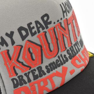 KAPITAL キャピタル KOUNTRY DIRTY SHRINK KR2304XH30 ロゴプリントトラッカーキャップ メッシュキャップ 帽子 ブラック