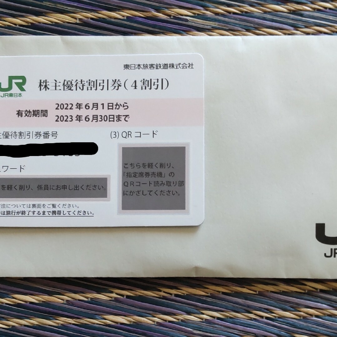 JR東日本(東日本旅客鉄道株式会社)　株主優待割引券　２枚