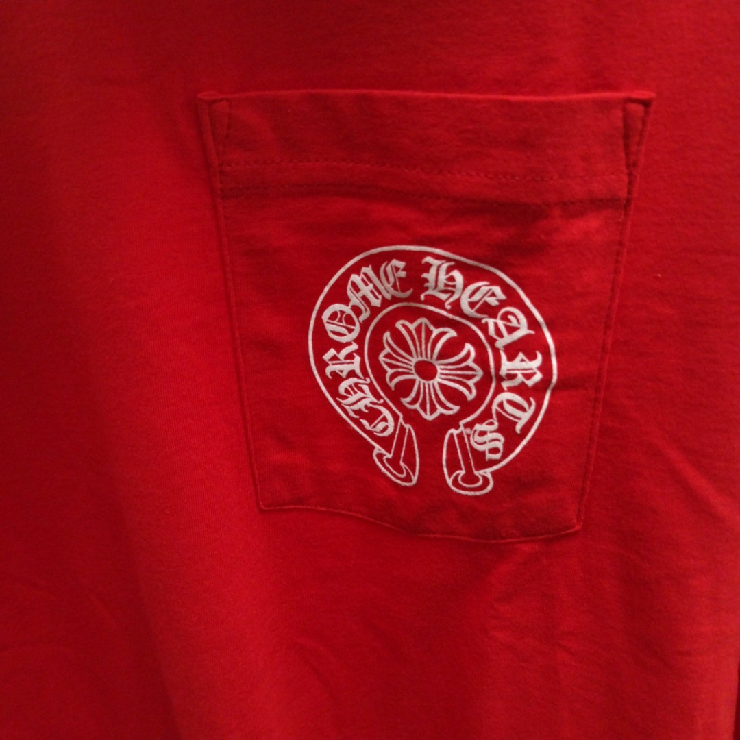 CHROME HEARTS Side Logo LS Tee クロムハーツ サイドロゴロングスリーブTシャツ 長袖カットソー ロンT 胸ポケット ヴァーティカルロゴ ホースシュープリント ホワイト サイズXXL【230309】【-A】【me04】