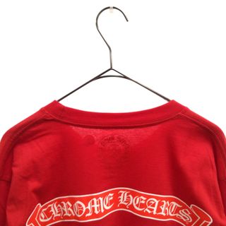 CHROME HEARTS Red Back Scroll Logo LS Tee クロムハーツ レッドバックスクロールロゴロングスリーブTシャツ 長袖カットソー ロンT 胸ポケット ホースシュー レッド サイズXXL【230709】【新古品】【me04】