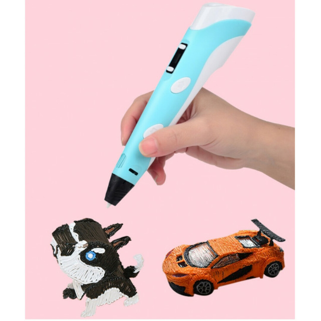 ご予約品 3Dペン USBケーブル付き フィラメント3色付き ピンク 知育玩具 箱付き 3Dペン USBケーブル付き フィラメント3色付き パープル 知育玩具 箱付き