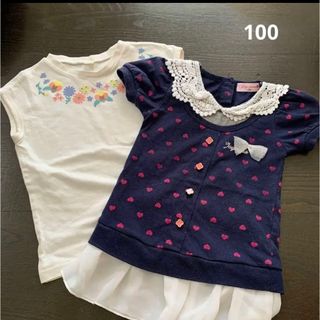 キッズ　トップス　100 2点(Tシャツ/カットソー)