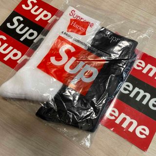 シュプリーム(Supreme)の新品 supreme ソックス 靴下 正規品 白、黒セット(ソックス)