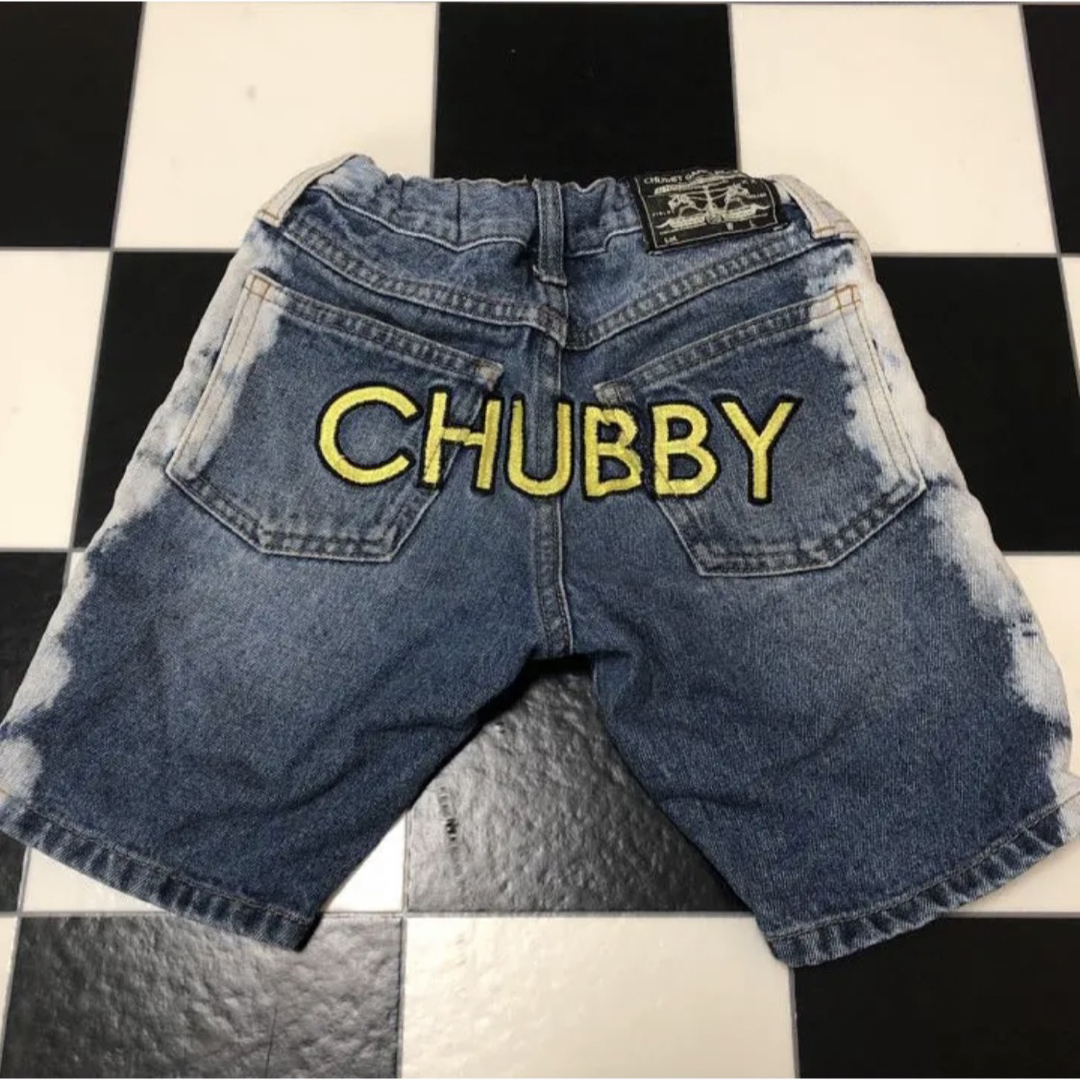 チャビーギャング 120 デニム ハーフパンツ ロゴ チャビーギャング 120 デニム 新品 ロゴ