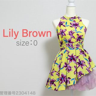 リリーブラウン(Lily Brown)のLily Brown(リリーブラウン)ボタニカル柄　ミニ丈ワンピース　ドレス(ミニワンピース)