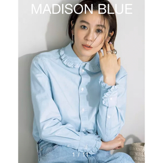 MADISON BLUE】HPS別注/ラウンドカラーフリルシャツ/シャンブレー 