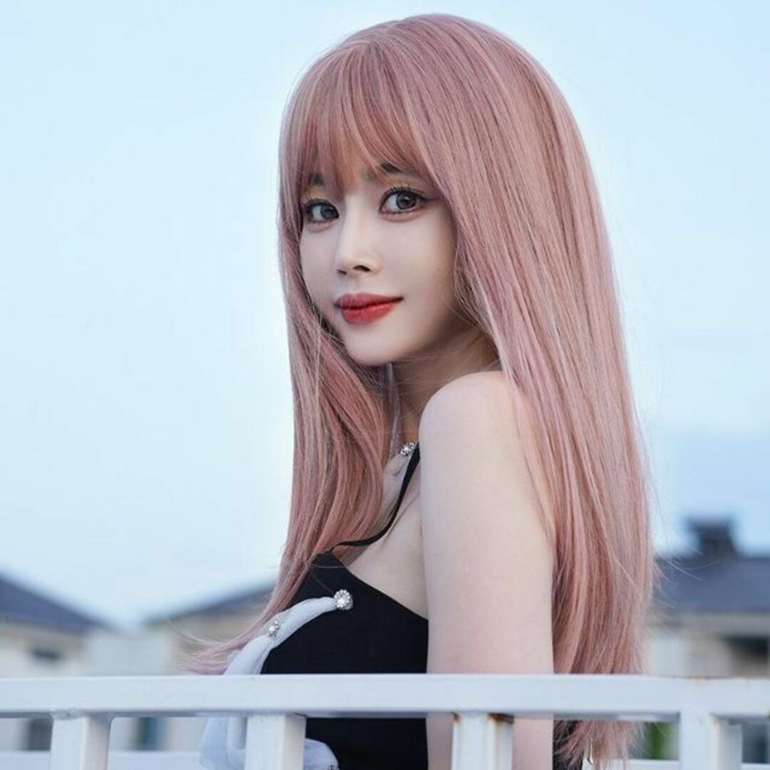 ピンク フルウィッグ ウィッグ 韓国 ストレート 高級 小顔 ピンク フルウィッグ ウィッグ 韓国 ストレート 高級 小顔