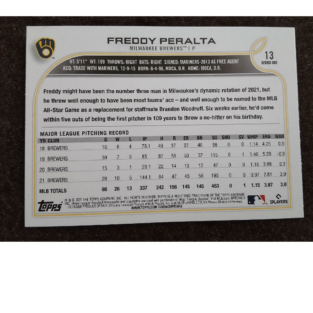 MLB(メジャーリーグベースボール)のtopps MLBカード エンタメ/ホビーのトレーディングカード(その他)の商品写真