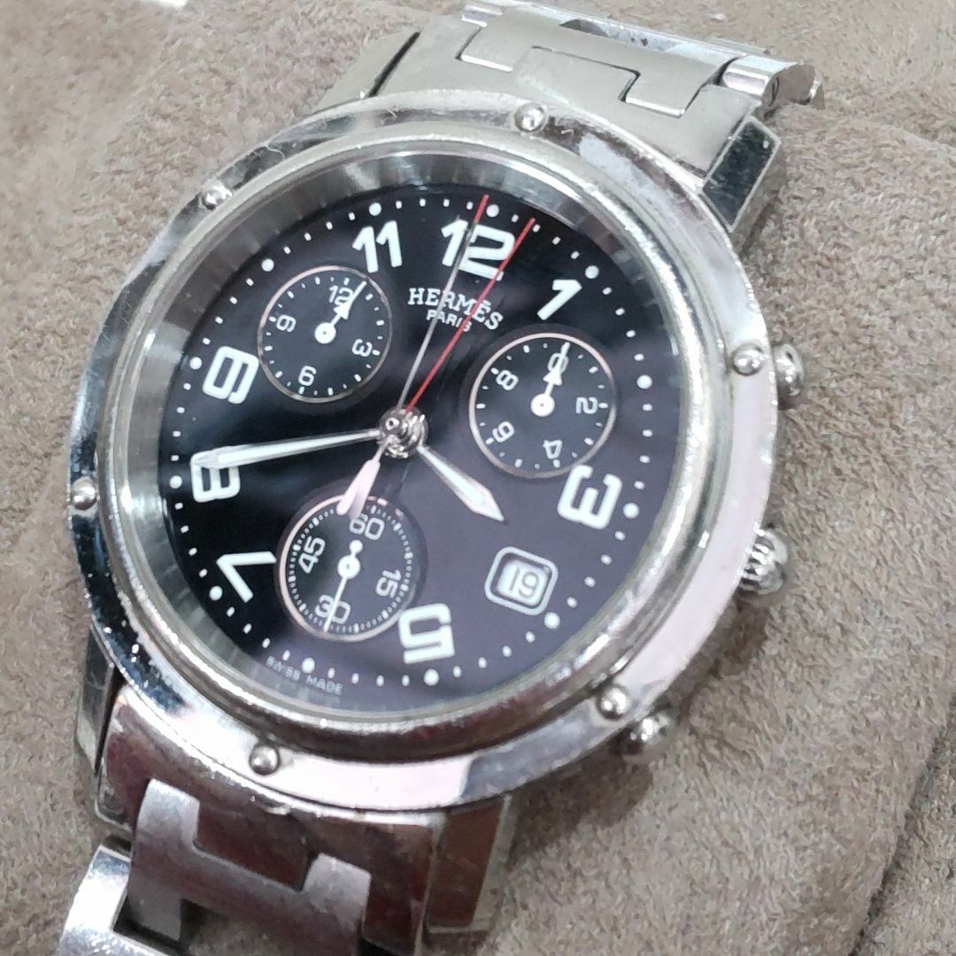 正規品鑑定済 電池入替済 エルメス クリッパー クロノ
