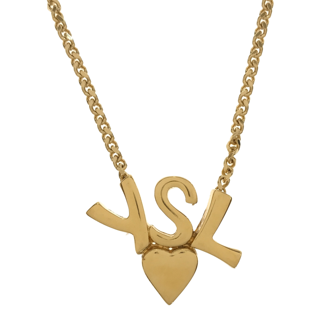 YVES SAINT LAURENT ハートロゴ ネックレス ゴールド-