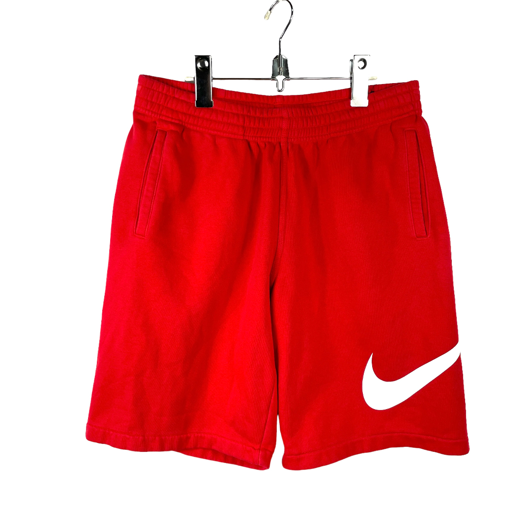 NIKE(ナイキ)のNIKE ナイキ スウェット地 ハーフパンツ 赤 ビッグスウッシュ US/L メンズのパンツ(ショートパンツ)の商品写真