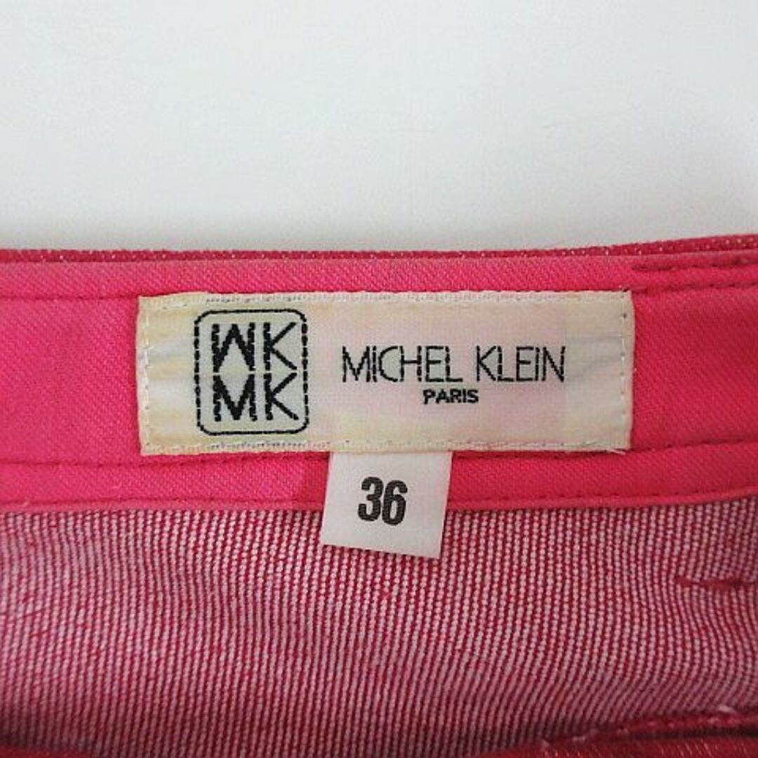 MK MICHEL KLEIN(エムケーミッシェルクラン)のエムケー ミッシェルクラン パンツ デニム クロップド ビジュー 36 ピンク レディースのパンツ(その他)の商品写真